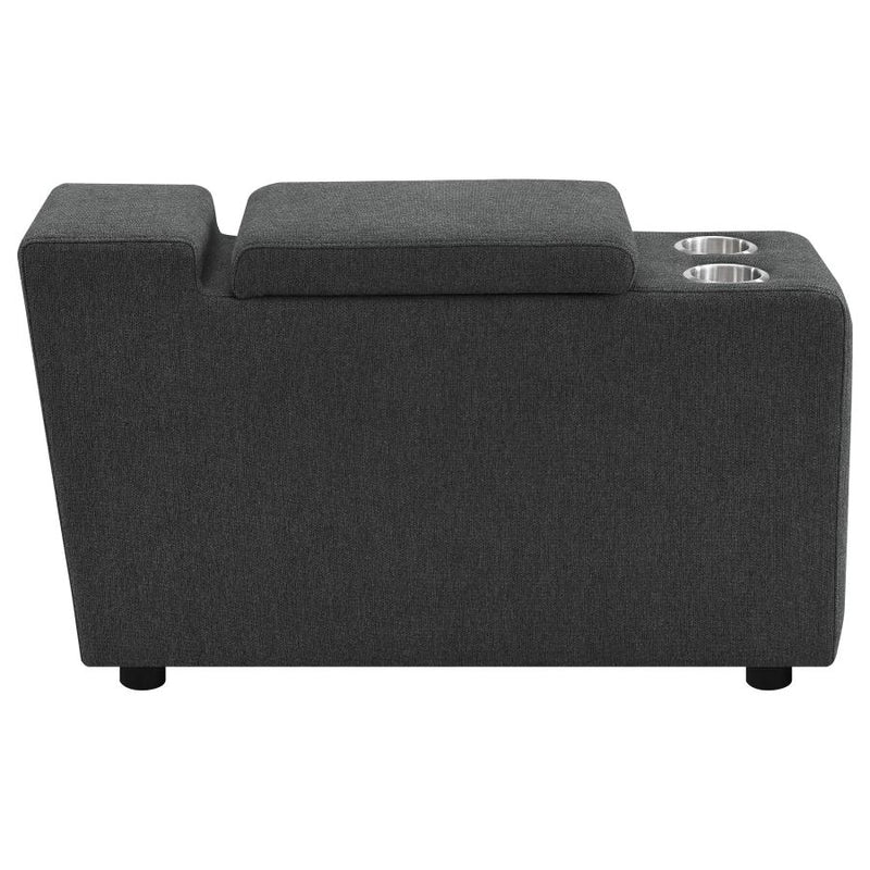 Collins Upholstered Modular Storage Console Dark Grey-zoom-