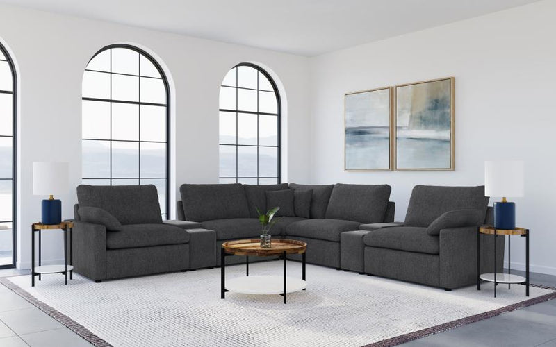 Collins 7-piece Modular Power Reclining Sectional Dark Grey-zoom-