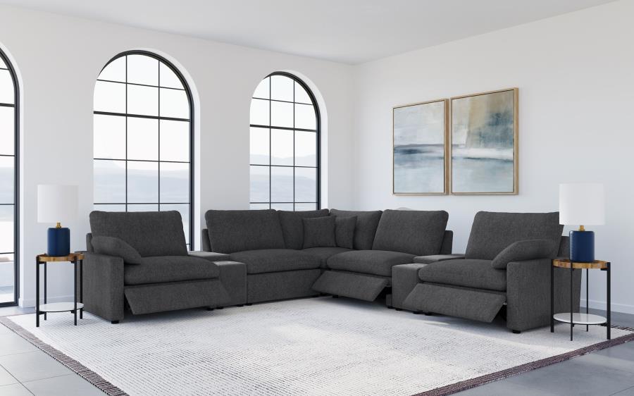 Collins 7-piece Modular Power Reclining Sectional Dark Grey-zoom-2