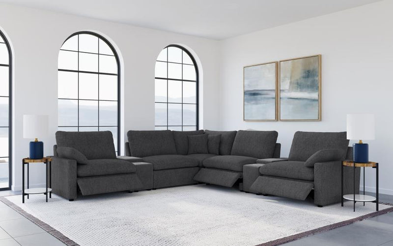 Collins 7-piece Modular Power Reclining Sectional Dark Grey-zoom-