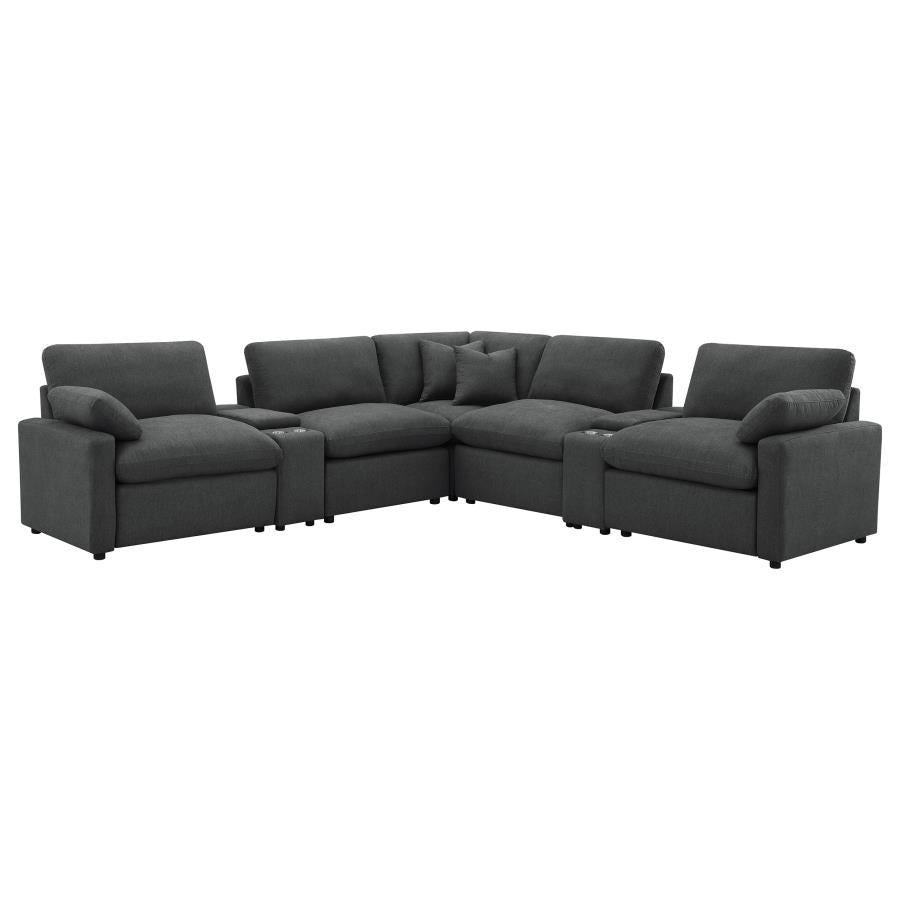 Collins 7-piece Modular Power Reclining Sectional Dark Grey-3