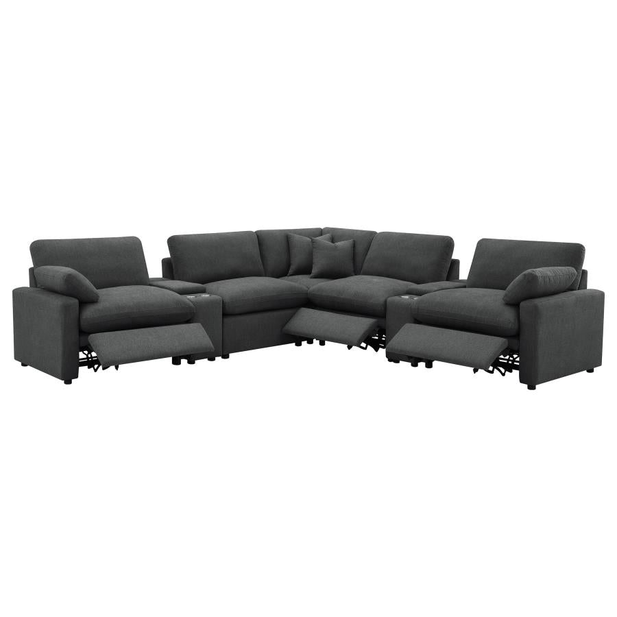 Collins 7-piece Modular Power Reclining Sectional Dark Grey-zoom-4