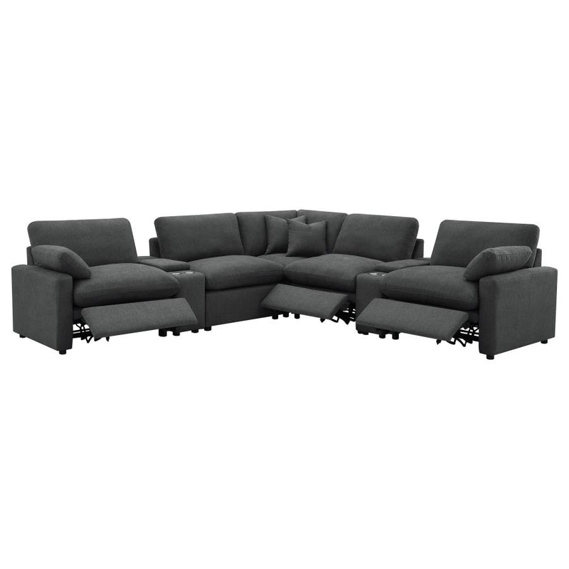 Collins 7-piece Modular Power Reclining Sectional Dark Grey-zoom-