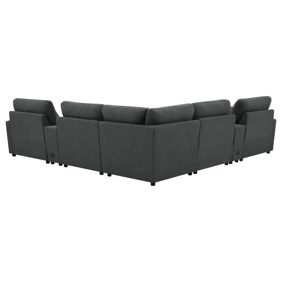 Collins 7-piece Modular Power Reclining Sectional Dark Grey-6