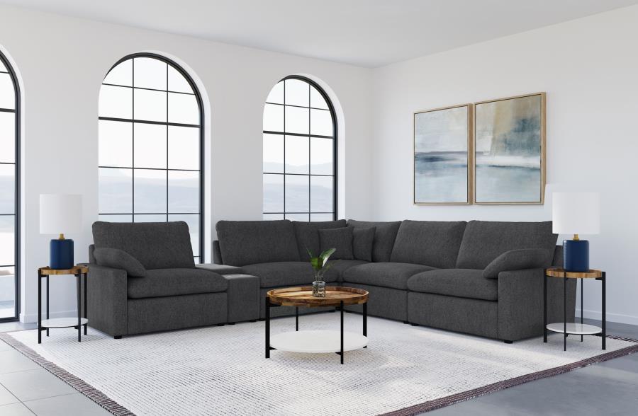 Collins 6-piece Modular Power Reclining Sectional Dark Grey-zoom-1