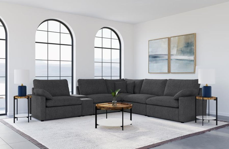 Collins 6-piece Modular Power Reclining Sectional Dark Grey-zoom-