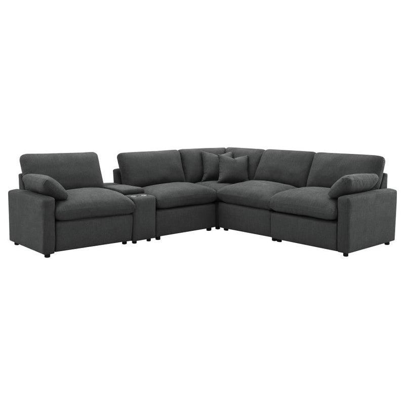 Collins 6-piece Modular Power Reclining Sectional Dark Grey-zoom-