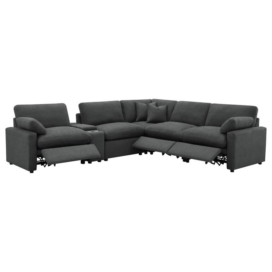 Collins 6-piece Modular Power Reclining Sectional Dark Grey-4