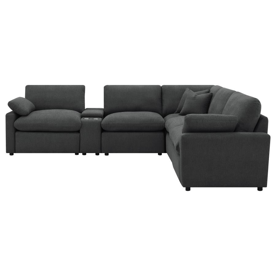 Collins 6-piece Modular Power Reclining Sectional Dark Grey-zoom-5