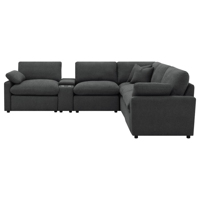 Collins 6-piece Modular Power Reclining Sectional Dark Grey-zoom-