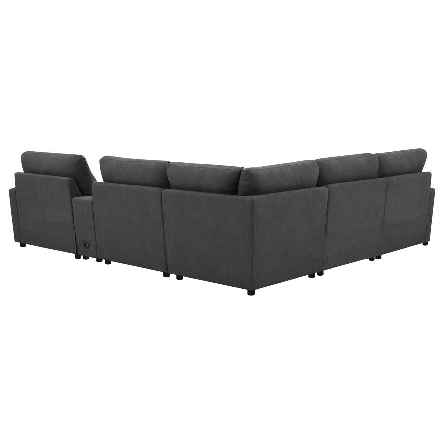 Collins 6-piece Modular Power Reclining Sectional Dark Grey-zoom-6