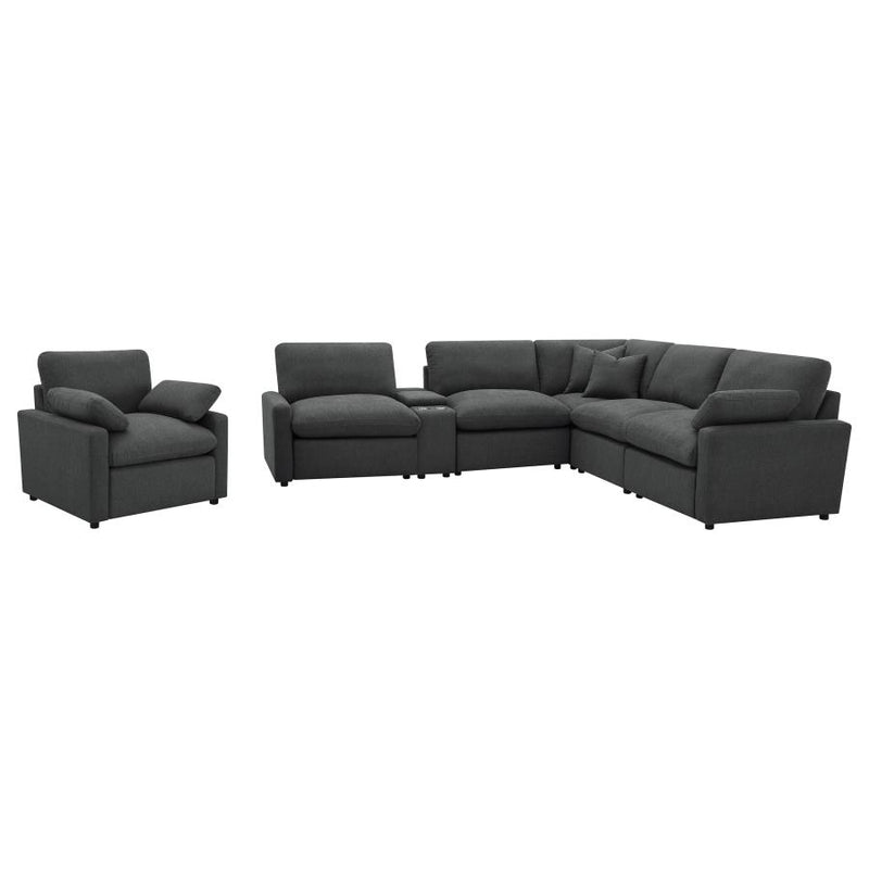 Collins 6-piece Modular Power Reclining Sectional Dark Grey-zoom-