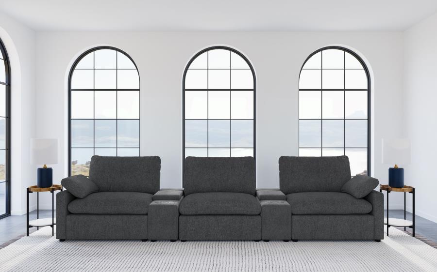 Collins 5-Piece Power Reclining Home Theater Seating Dark Grey-2
