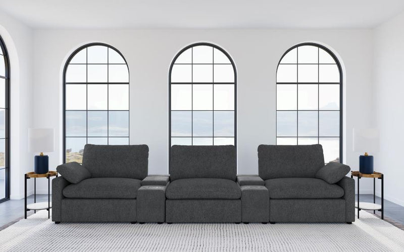 Collins 5-Piece Power Reclining Home Theater Seating Dark Grey-zoom-
