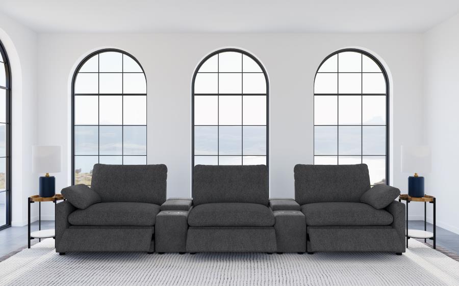 Collins 5-Piece Power Reclining Home Theater Seating Dark Grey-3