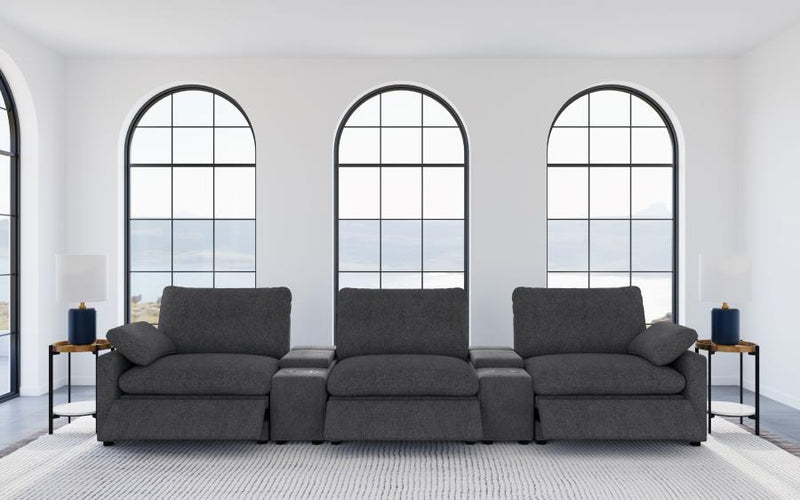 Collins 5-Piece Power Reclining Home Theater Seating Dark Grey-zoom-