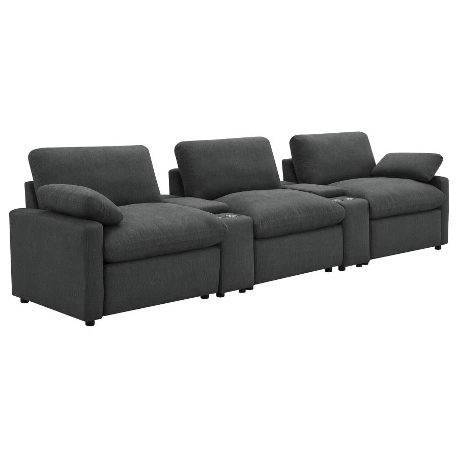 Collins 5-Piece Power Reclining Home Theater Seating Dark Grey-zoom-1