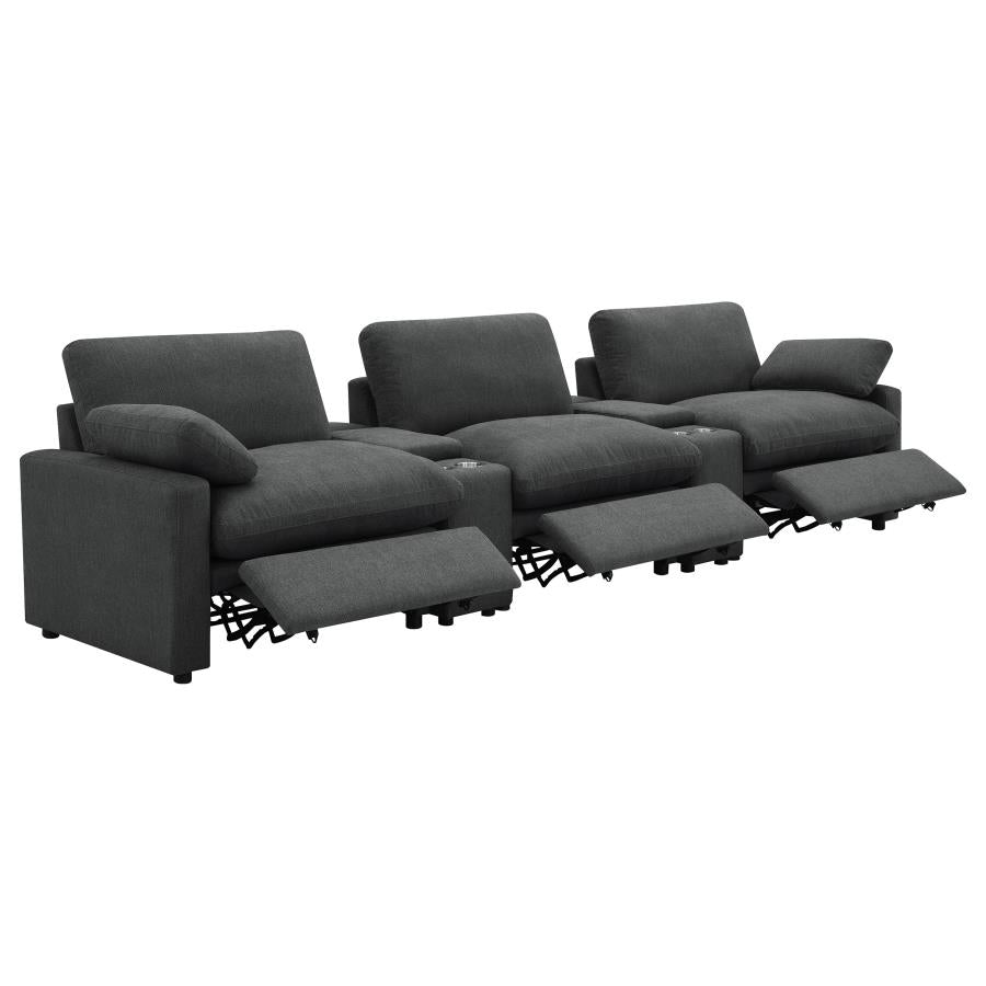 Collins 5-Piece Power Reclining Home Theater Seating Dark Grey-zoom-4