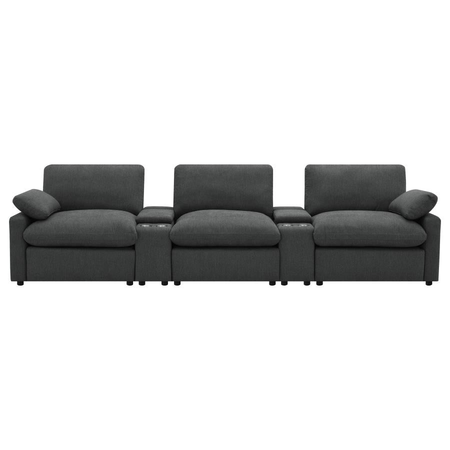 Collins 5-Piece Power Reclining Home Theater Seating Dark Grey-5