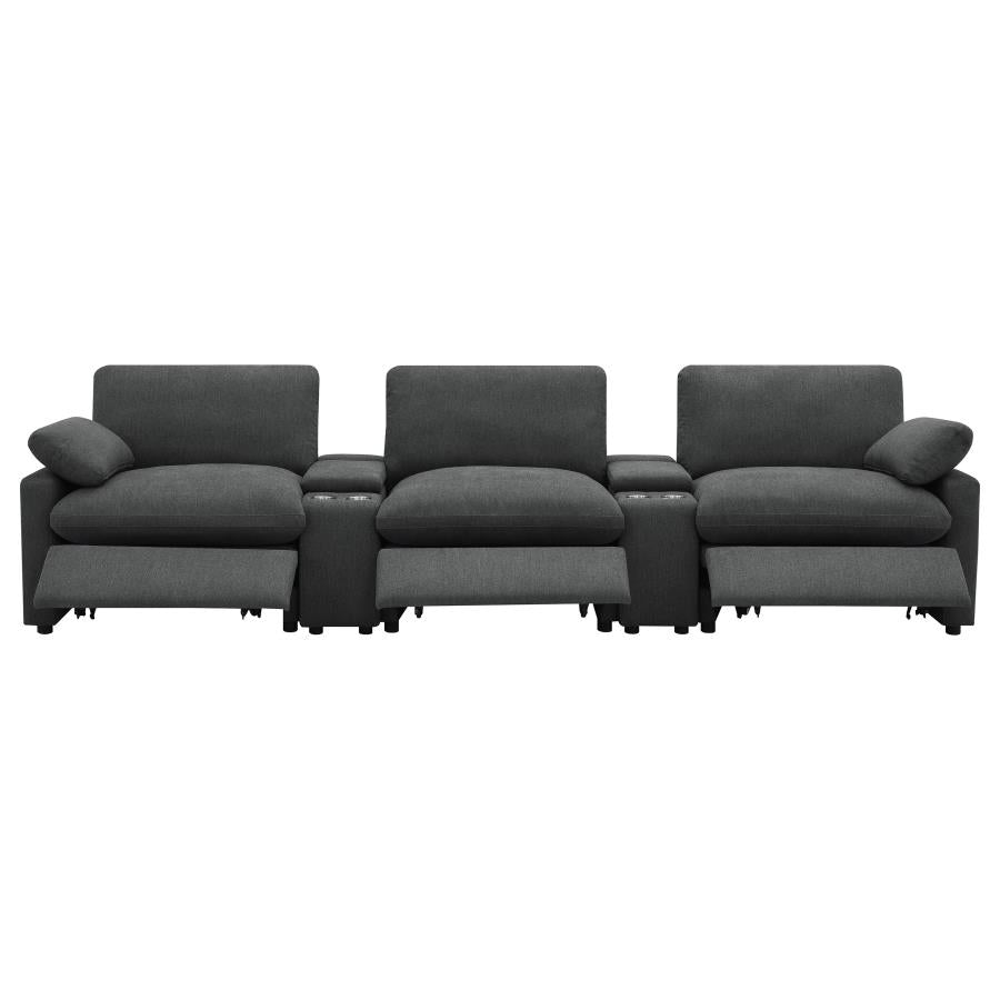 Collins 5-Piece Power Reclining Home Theater Seating Dark Grey-zoom-6