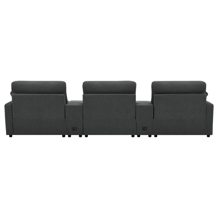 Collins 5-Piece Power Reclining Home Theater Seating Dark Grey-7