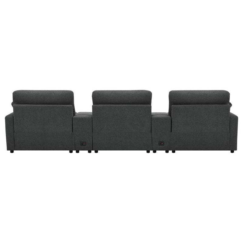 Collins 5-Piece Power Reclining Home Theater Seating Dark Grey-zoom-