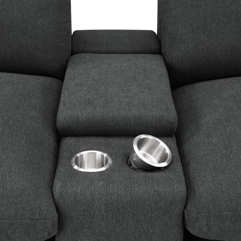 Collins 5-Piece Power Reclining Home Theater Seating Dark Grey-zoom-