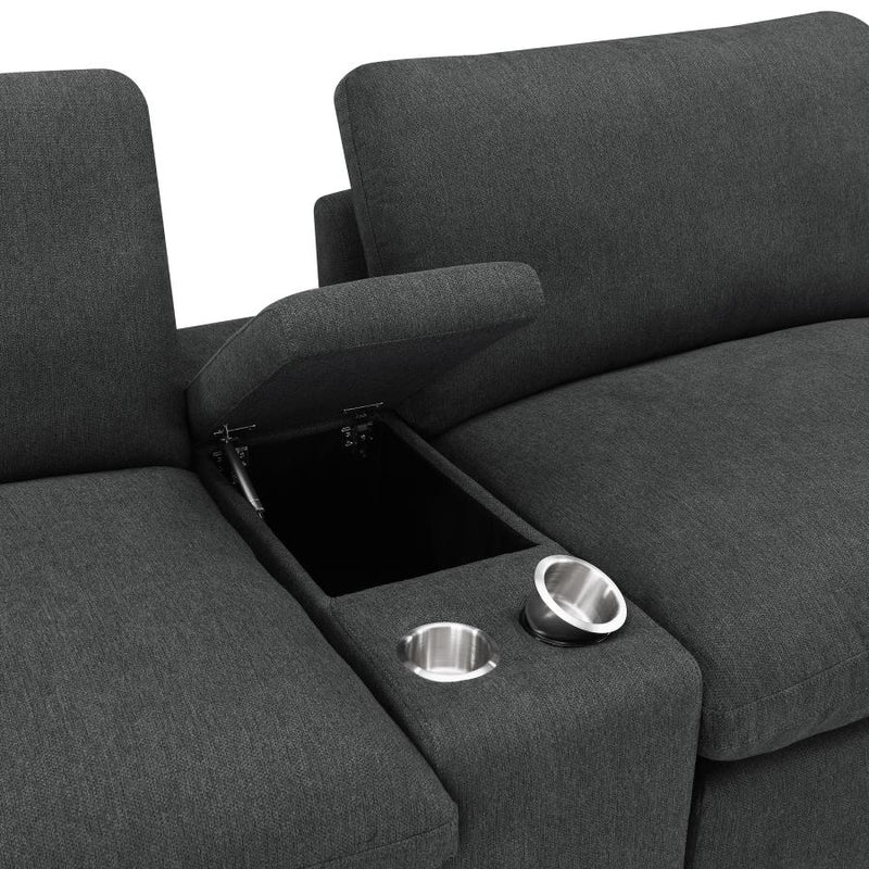 Collins 5-Piece Power Reclining Home Theater Seating Dark Grey-zoom-
