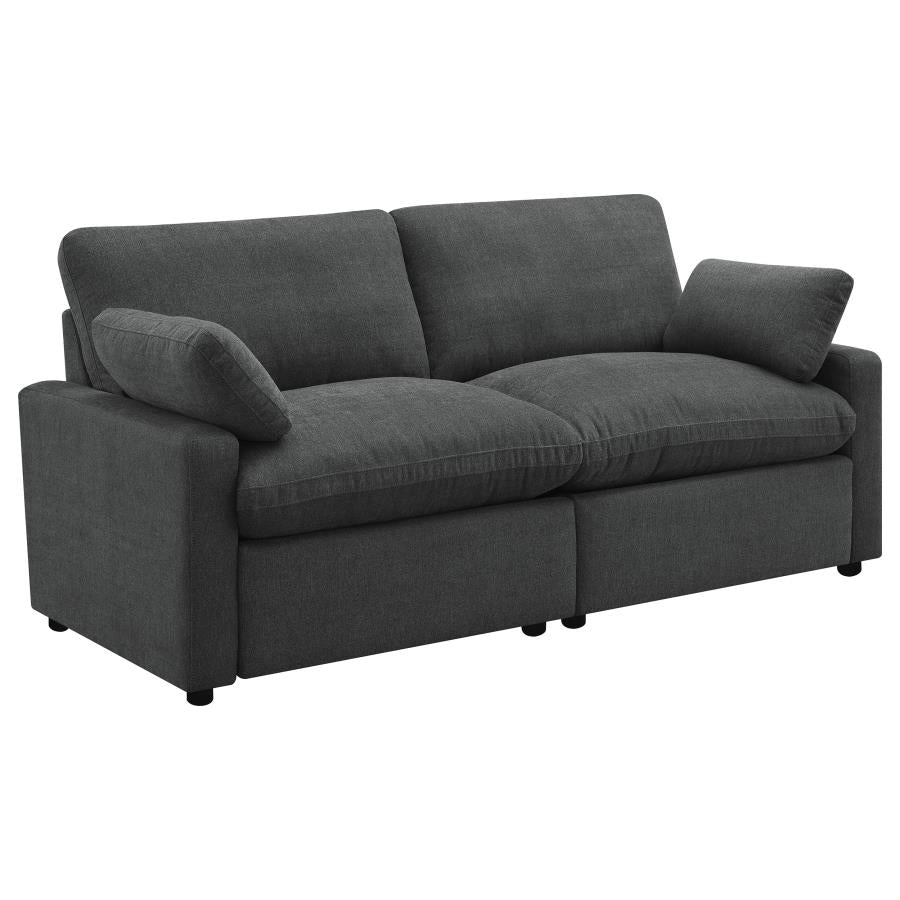 Collins Modular Power Loveseat Dark Grey-zoom-1