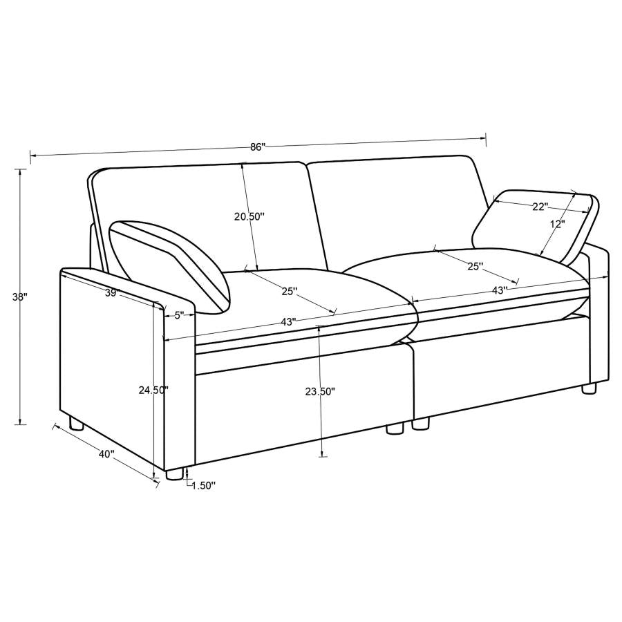 Collins Modular Power Loveseat Dark Grey-11