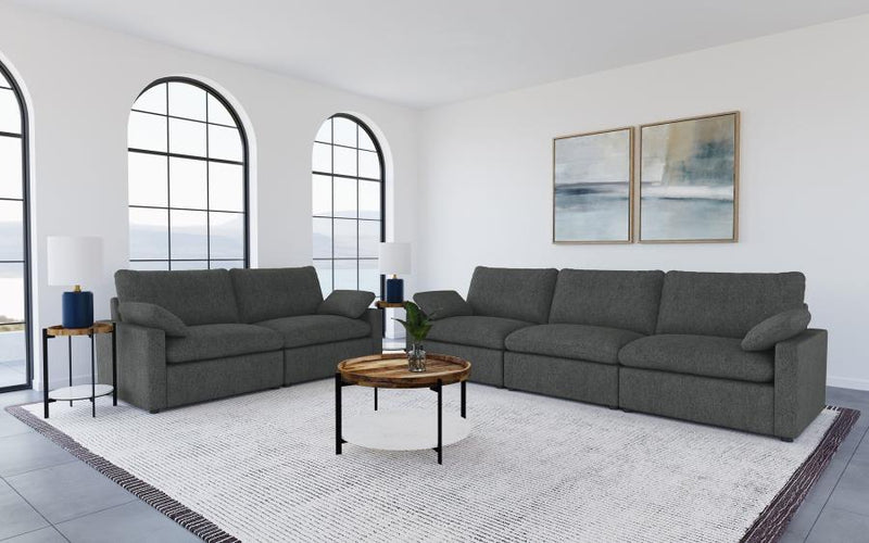 Collins Modular Power Loveseat Dark Grey-zoom-