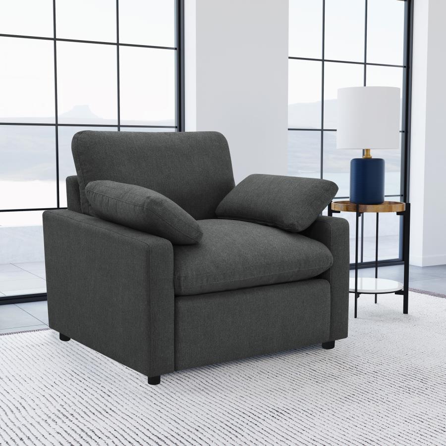 Collins Upholstered Power Recliner Chair Dark Grey-2