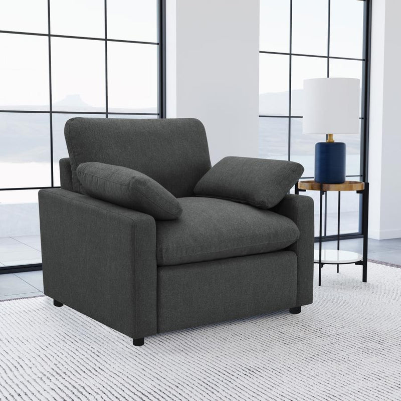 Collins Upholstered Power Recliner Chair Dark Grey-zoom-
