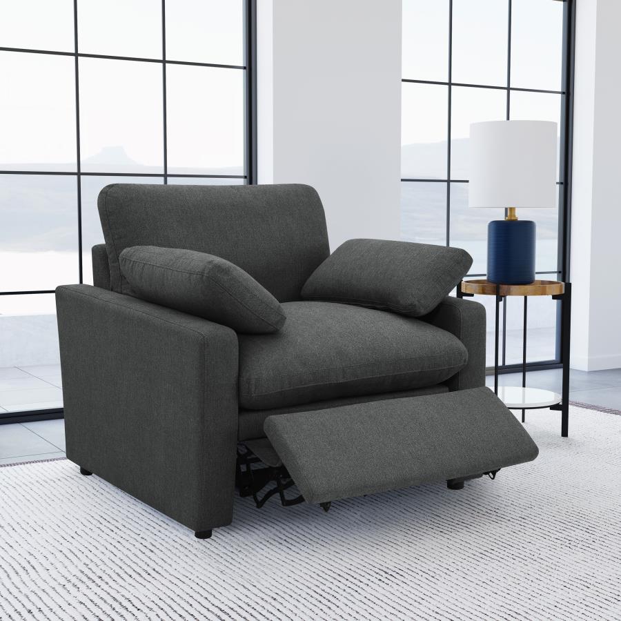 Collins Upholstered Power Recliner Chair Dark Grey-zoom-3