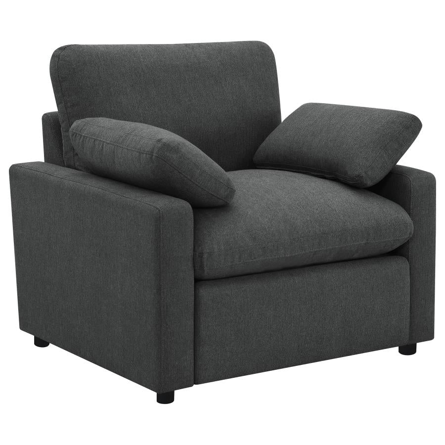Collins Upholstered Power Recliner Chair Dark Grey-1