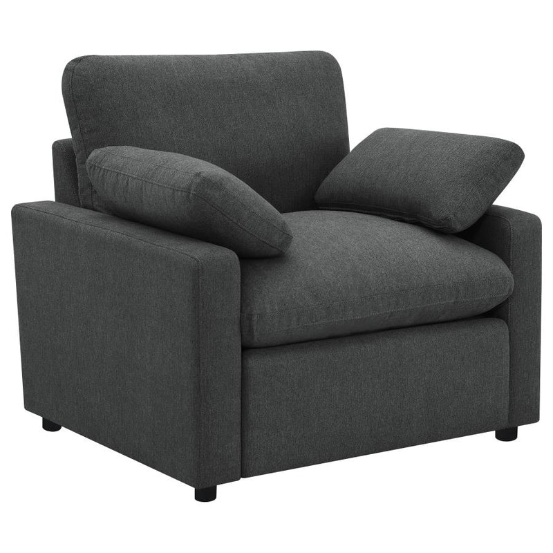 Collins Upholstered Power Recliner Chair Dark Grey-zoom-