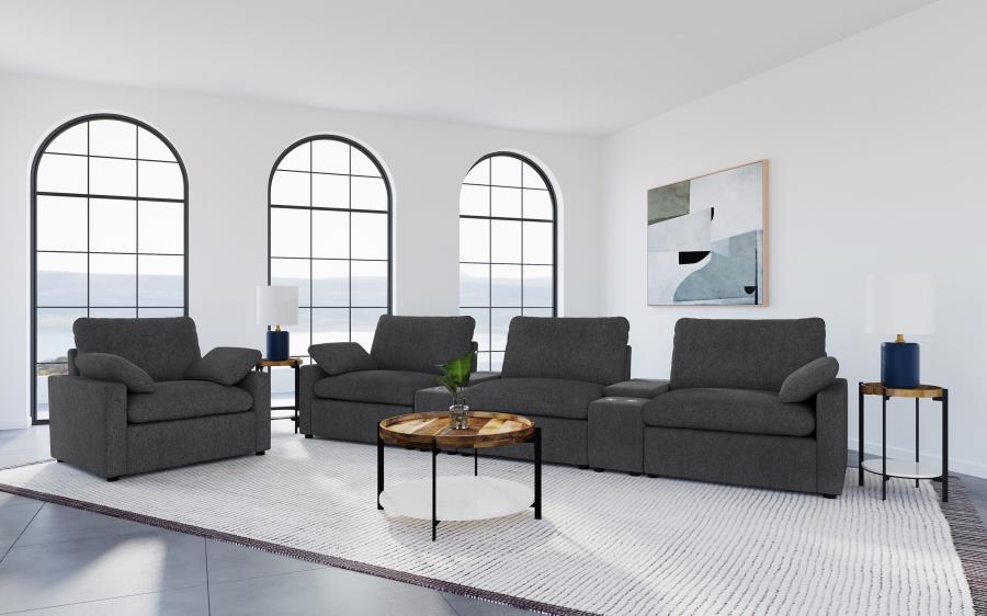 Collins Upholstered Power Recliner Chair Dark Grey-13