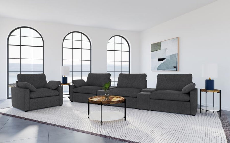 Collins Upholstered Power Recliner Chair Dark Grey-zoom-