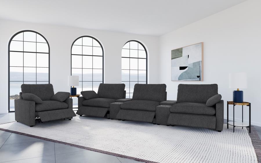 Collins Upholstered Power Recliner Chair Dark Grey-zoom-14