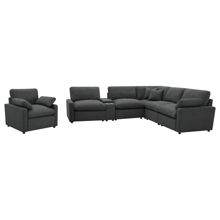 Collins Upholstered Power Recliner Chair Dark Grey-15
