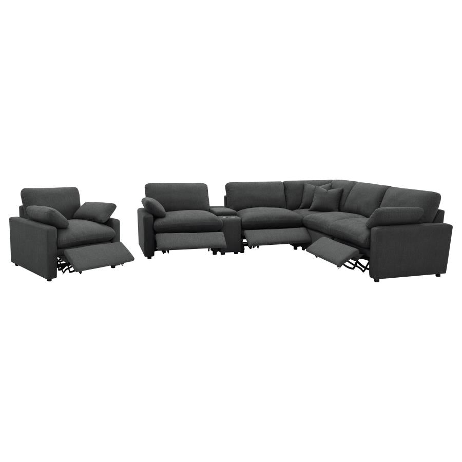 Collins Upholstered Power Recliner Chair Dark Grey-zoom-16
