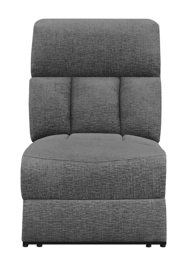 Bahrain Upholstered Armless Recliner Charcoal-zoom-