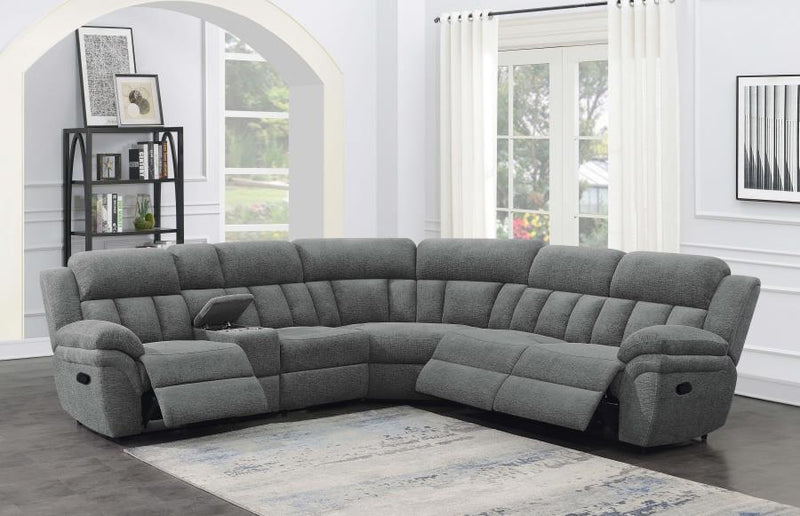 Bahrain 6-piece Modular Reclining Sectional Sofa Charcoal-zoom-