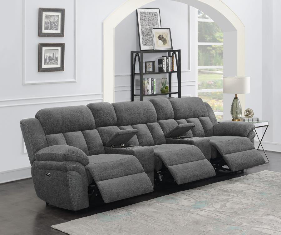 Bahrain 5-piece Power Home Theater Seating Charcoal-3