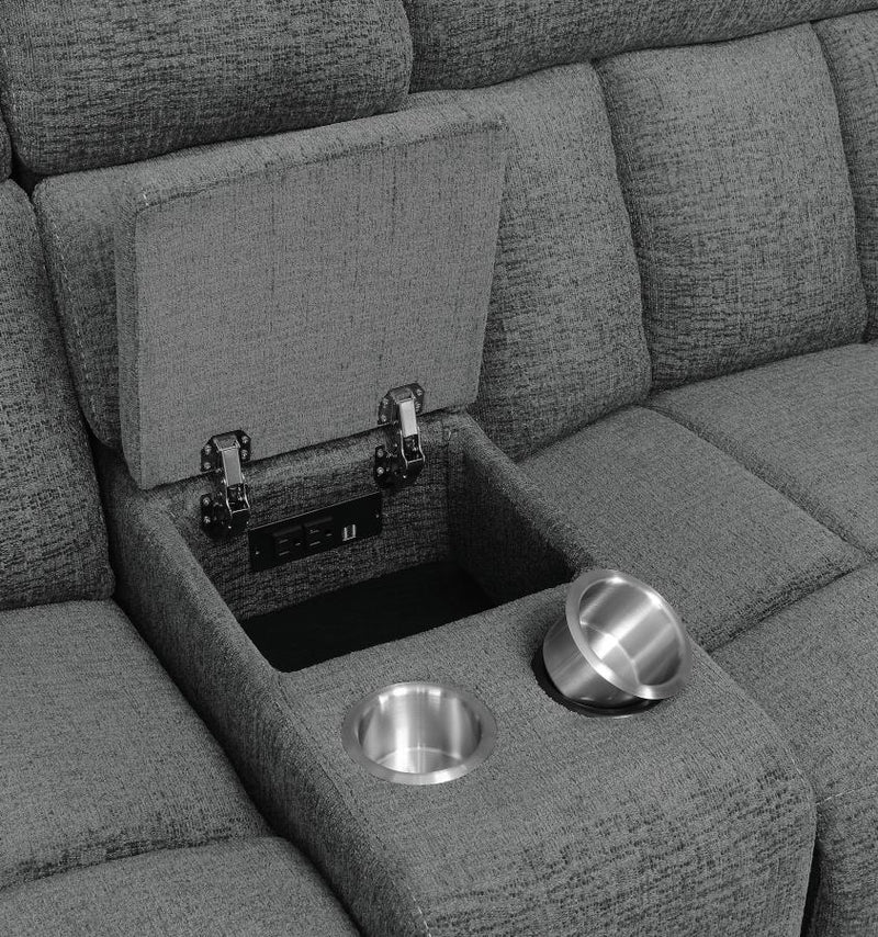 Bahrain 5-piece Upholstered Home Theater Seating Charcoal-zoom-