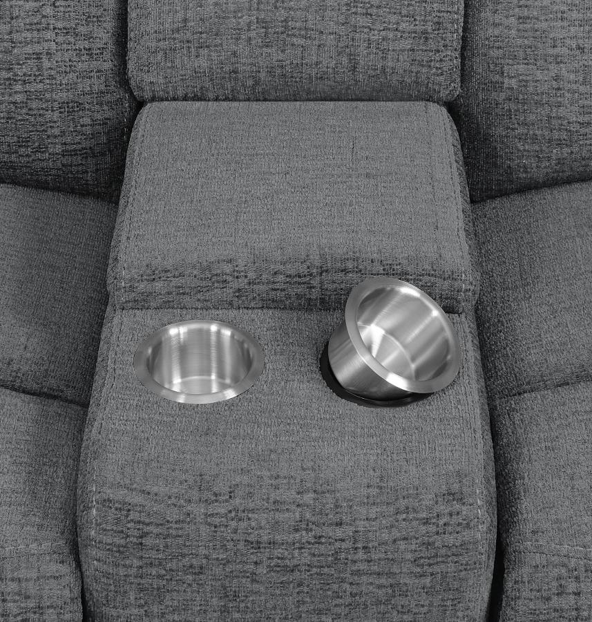 Bahrain 5-piece Upholstered Home Theater Seating Charcoal-15