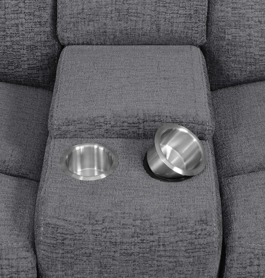 Bahrain Upholstered Power Loveseat Charcoal-7