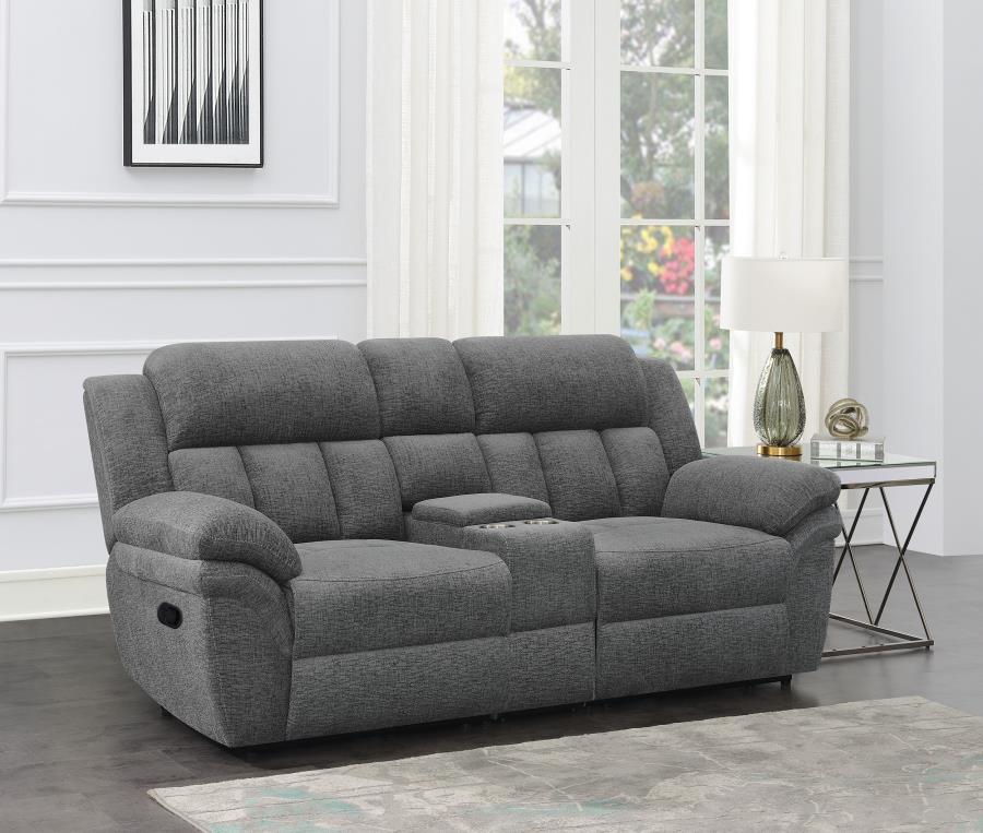 Bahrain Upholstered Motion Loveseat Charcoal-2