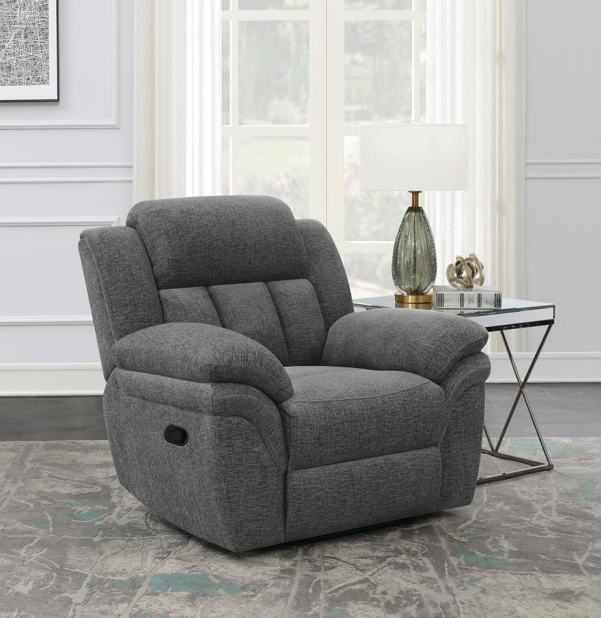 Bahrain Upholstered Glider Recliner Charcoal-2