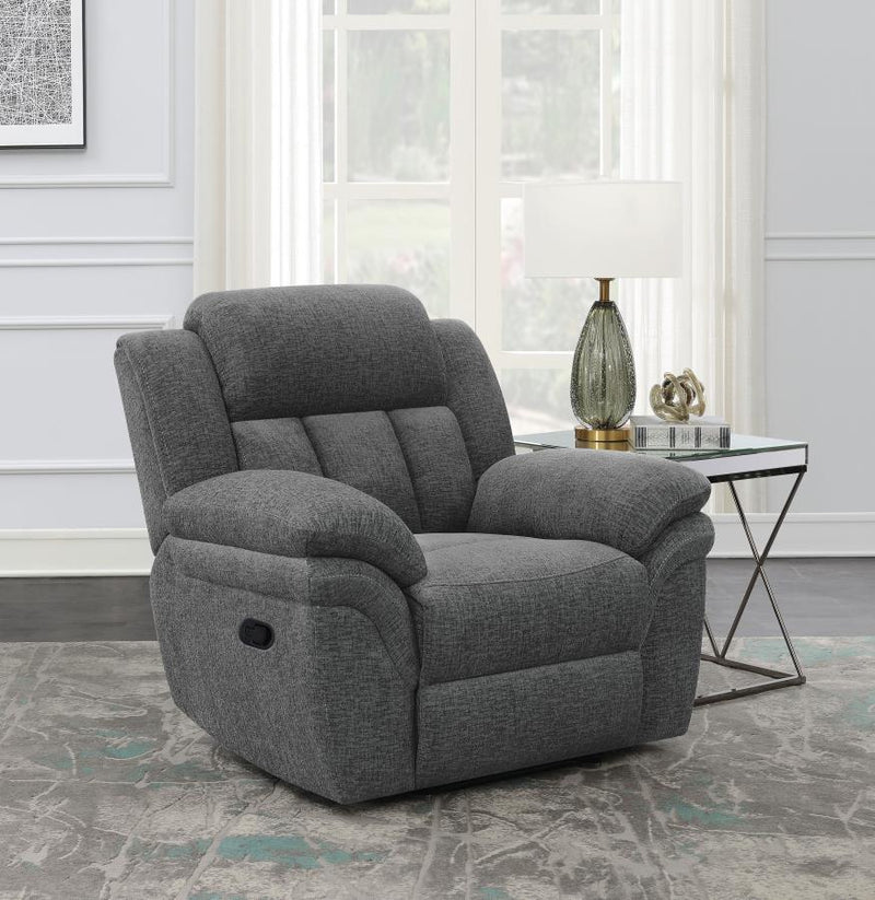 Bahrain Upholstered Glider Recliner Charcoal-zoom-